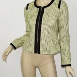 NWT Banana Republic Cool Ribbon Trimmed Zip Front Jacket, 4